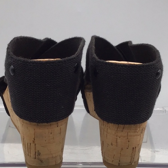Lucky Brand Black MILLER 2 Slip-On Cork Wedge Sandal - Picture 4 of 9